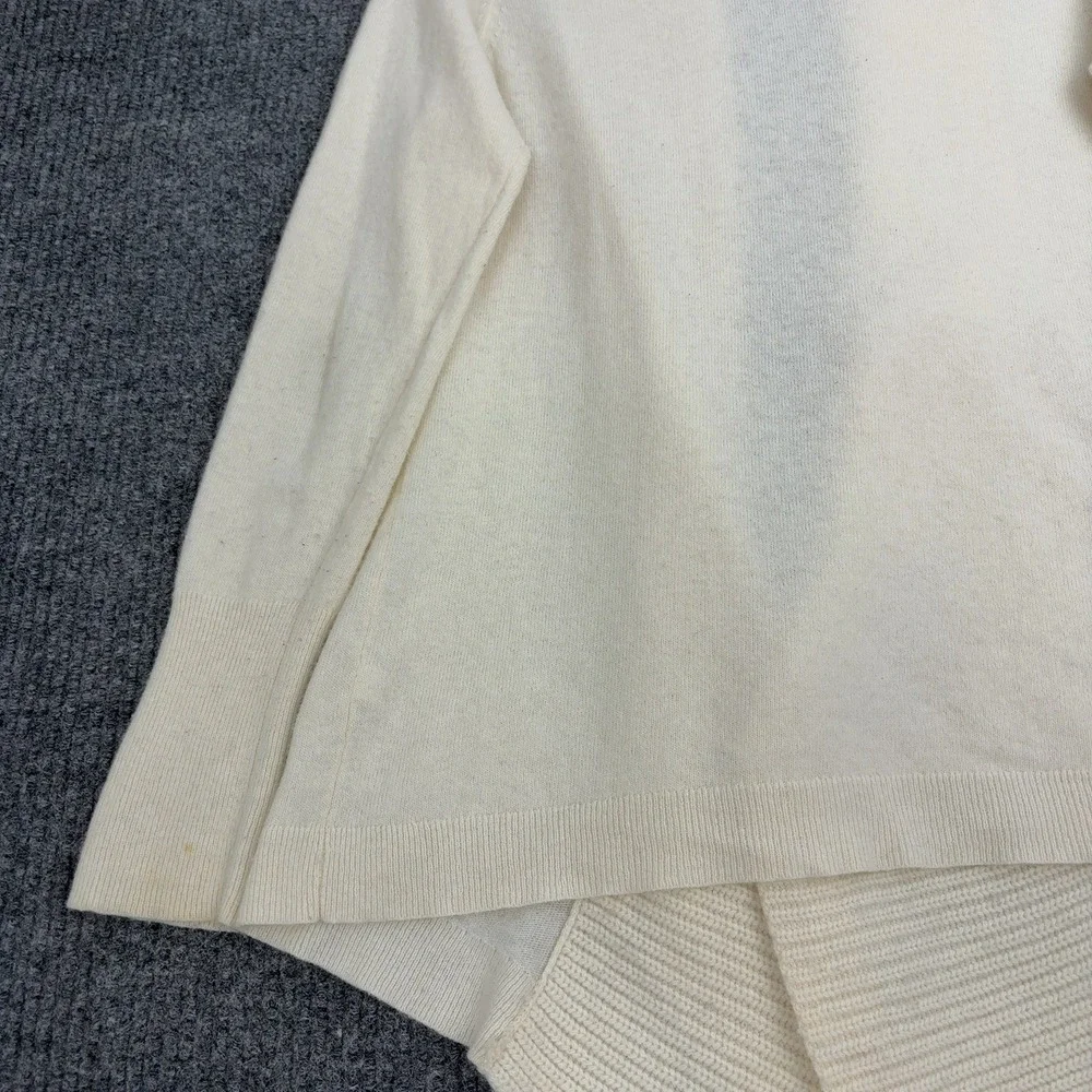 Banana Republic Cardigan Womens‎ S Snow White Wool Cashmere Open Front Draped
